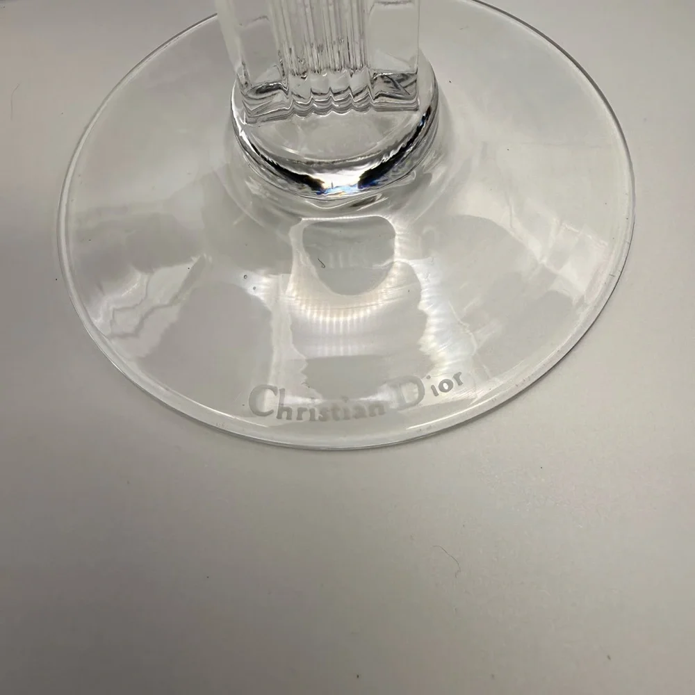6 Vintage Christian Dior Ebony Gold Wine Crystal Stemware Japan